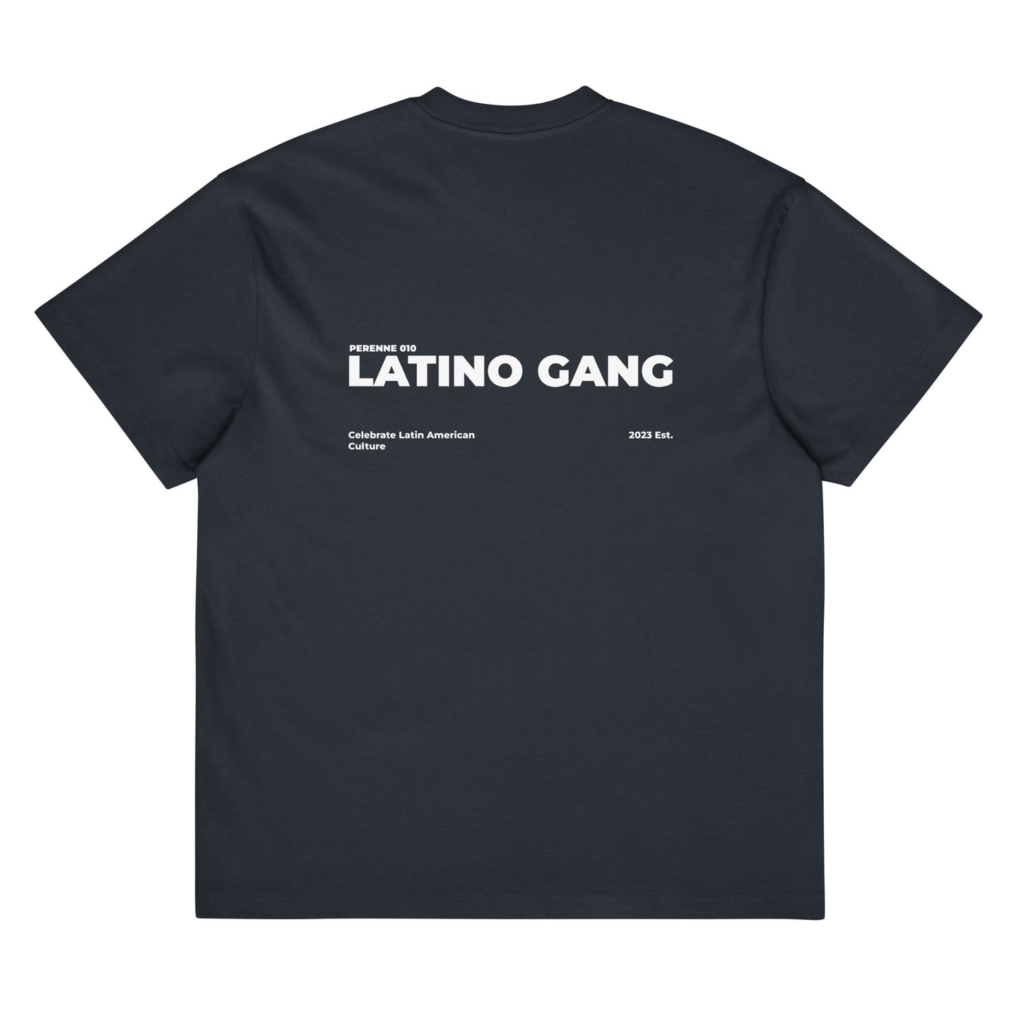 Camiseta con caja "Latino Gang" azul marino