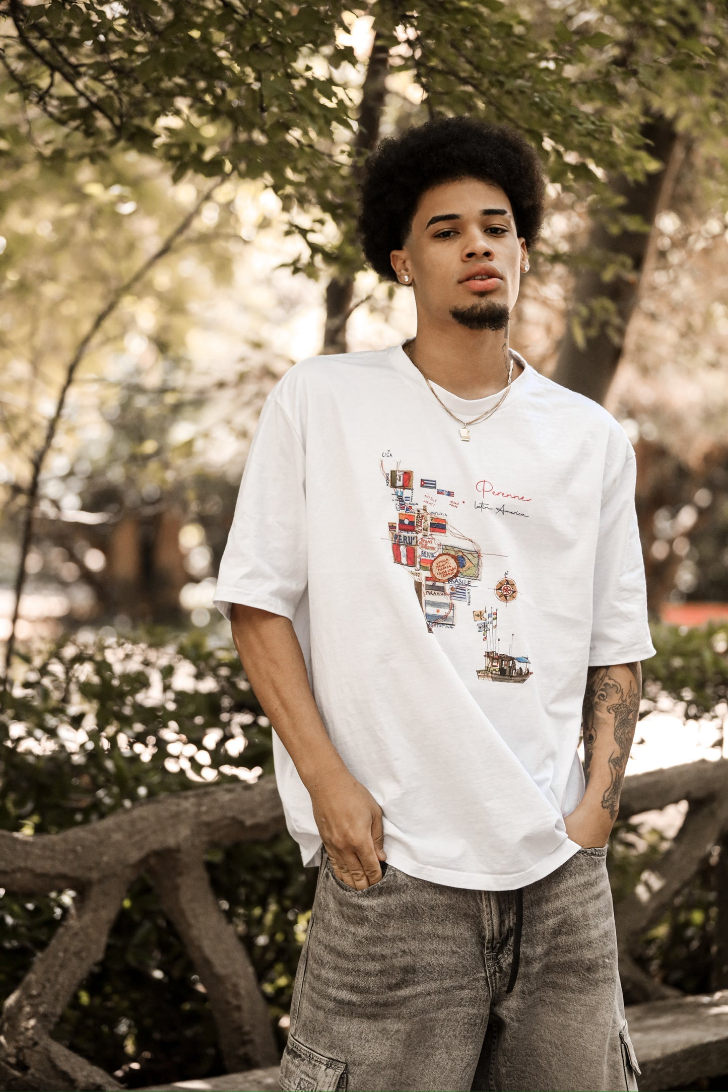 White Oversized Raíces T-Shirt