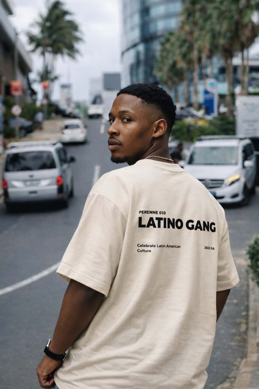 Vintage White Latino Gang Box Tee