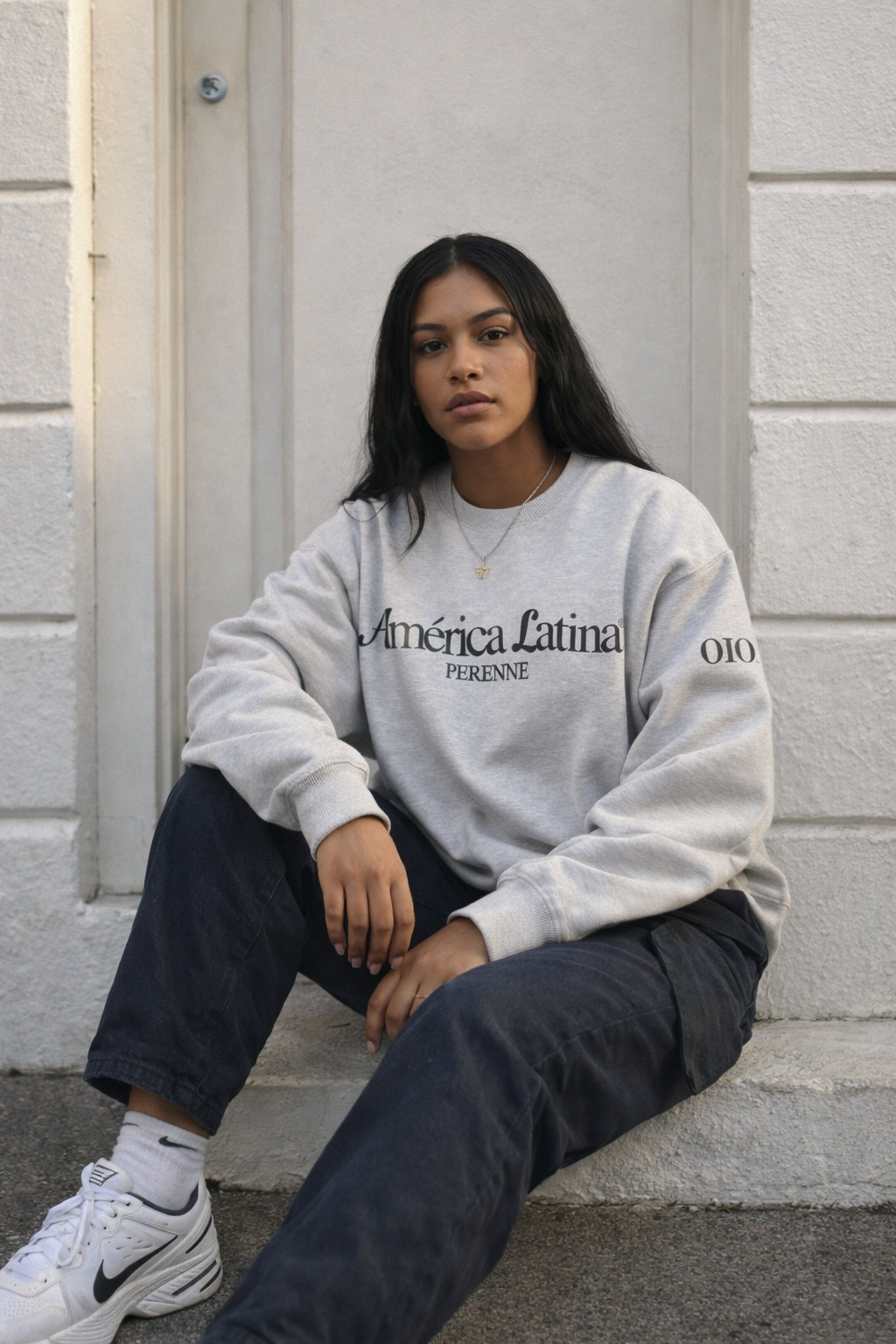 Heather Grey America Latina Oversized Sweatshirt