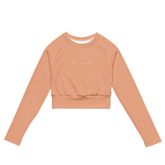 Peach Citrino Long-Sleeve Crop Top