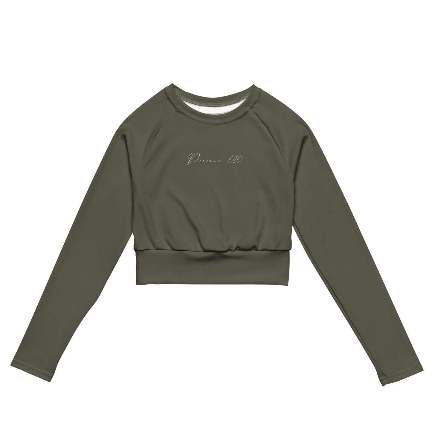 Green Citrino Long-Sleeve Crop Top