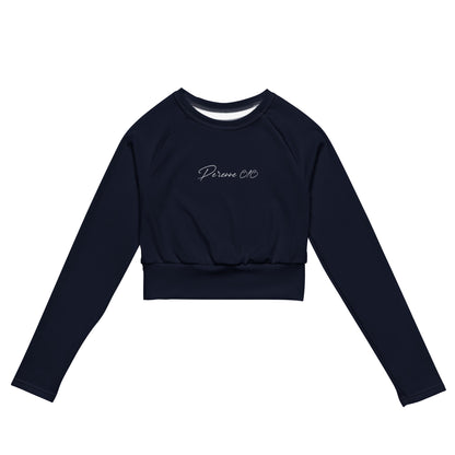 Navy Topacio Long-Sleeve Crop Top