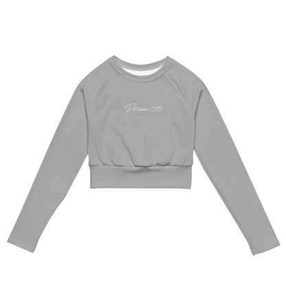 Silver Topacio Long-Sleeve Crop Top