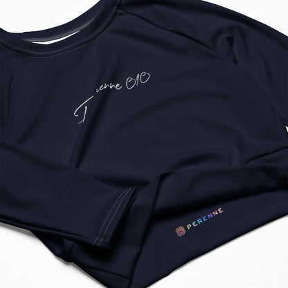 Navy Topacio Long-Sleeve Crop Top