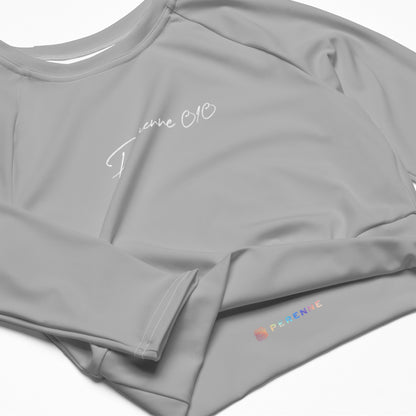 Silver Topacio Long-Sleeve Crop Top