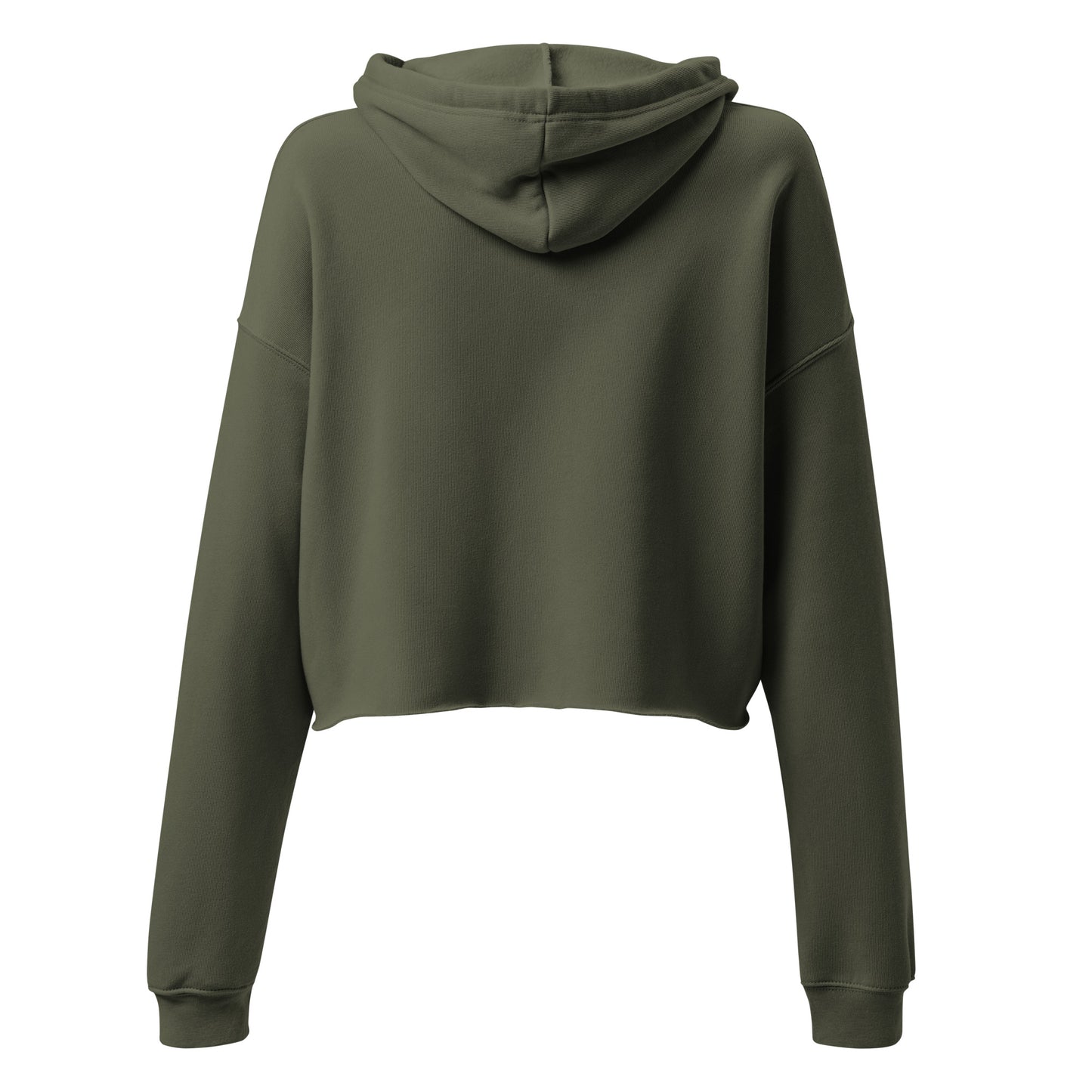 Military Green Mexi Crop Hoodie