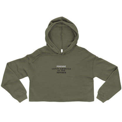 Latam Military Green Crop Hoodie