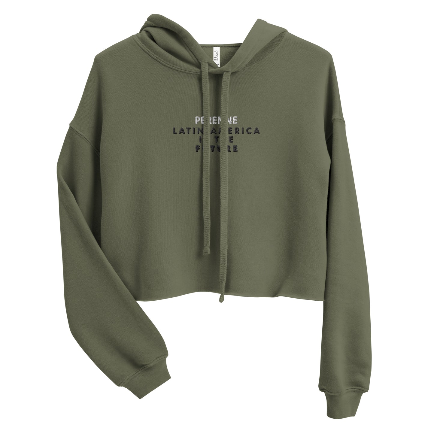 Latam Military Green Crop Hoodie