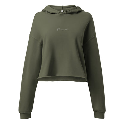 Military Green Mexi Crop Hoodie