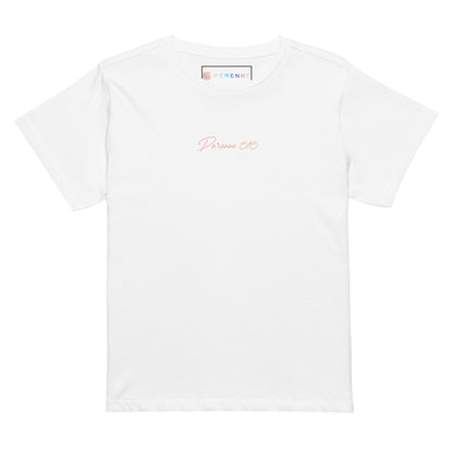 White Aventurina High-Eaisted T-Shirt