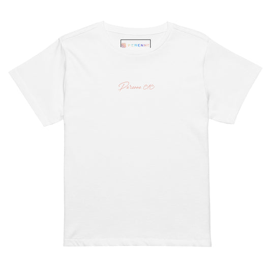 White Aventurina High-Eaisted T-Shirt